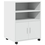 Rulleskap Hvit 60X48X81 Cm Konstruert Tre