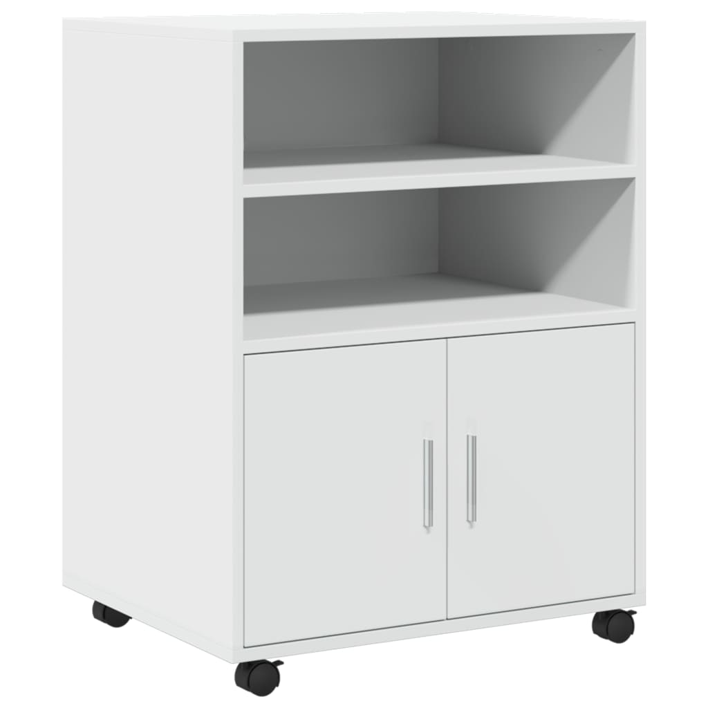 Rulleskap Hvit 60X48X81 Cm Konstruert Tre