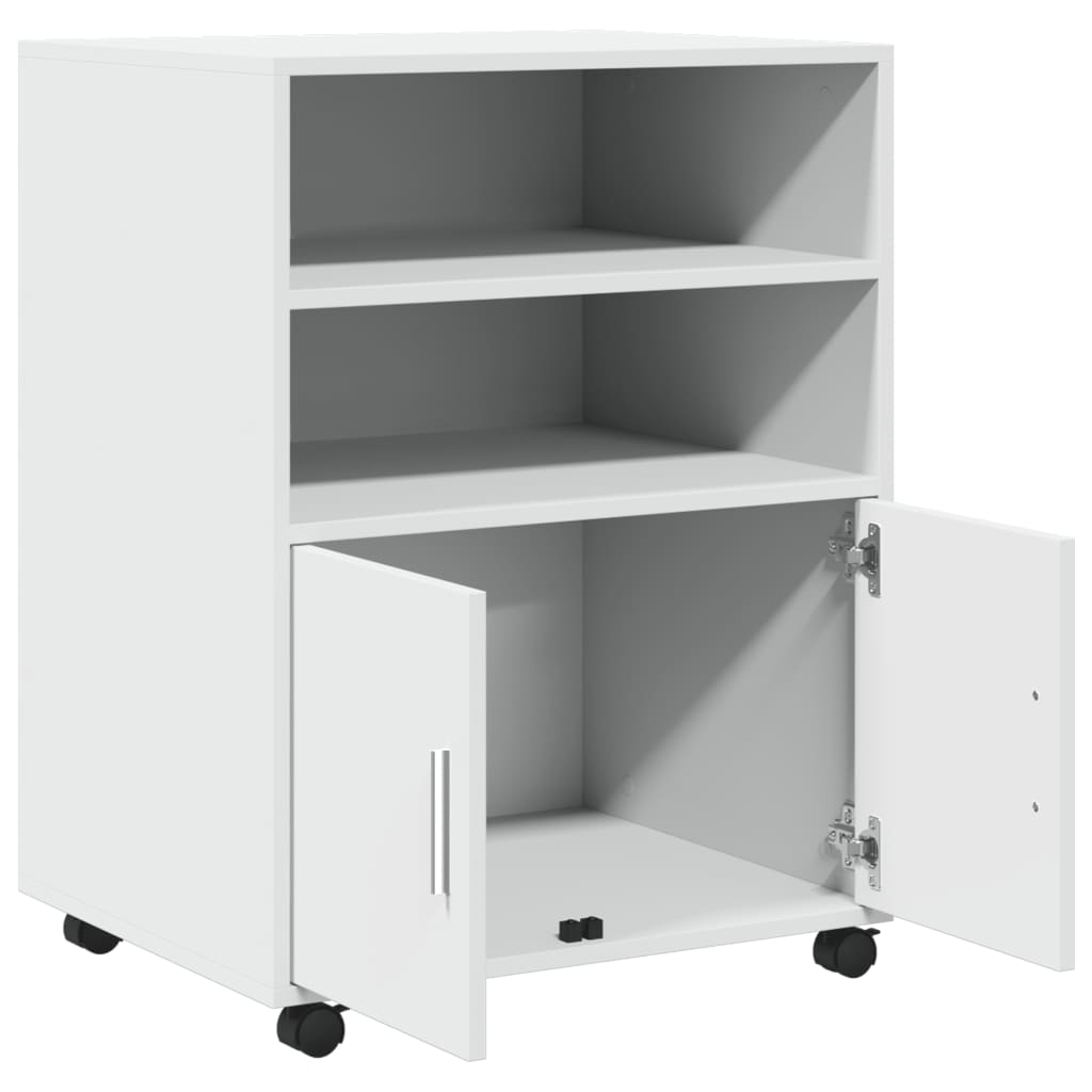 Rulleskap Hvit 60X48X81 Cm Konstruert Tre