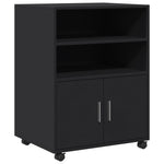 Rulleskap Svart 60X48X81 Cm Konstruert Tre