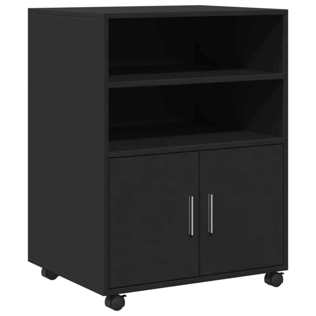 Rulleskap Svart 60X48X81 Cm Konstruert Tre