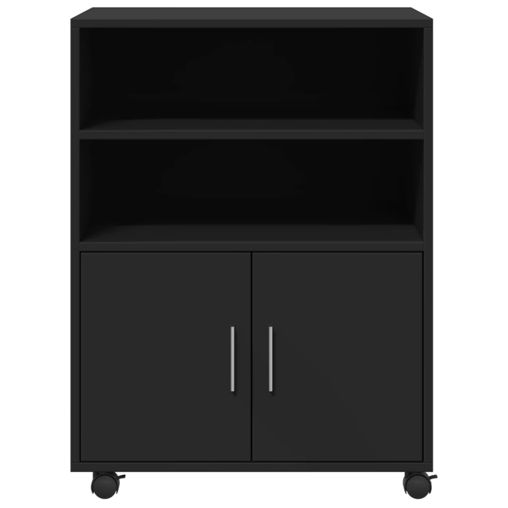 Rulleskap Svart 60X48X81 Cm Konstruert Tre
