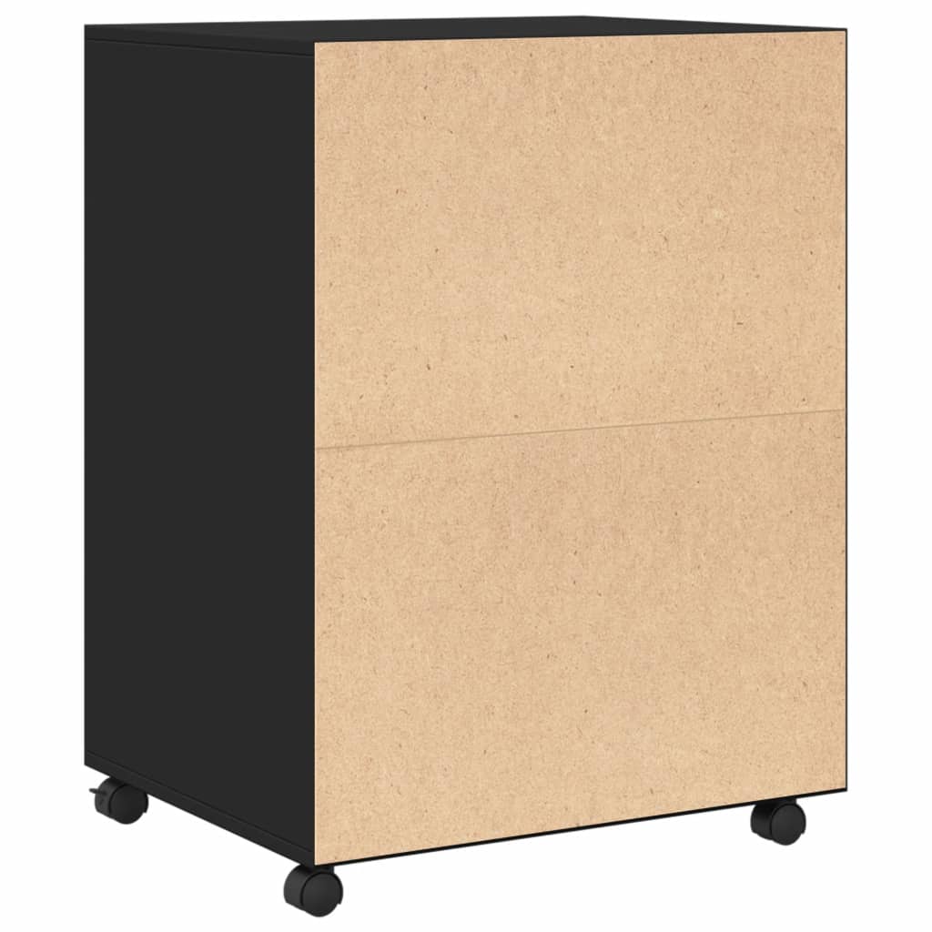 Rulleskap Svart 60X48X81 Cm Konstruert Tre