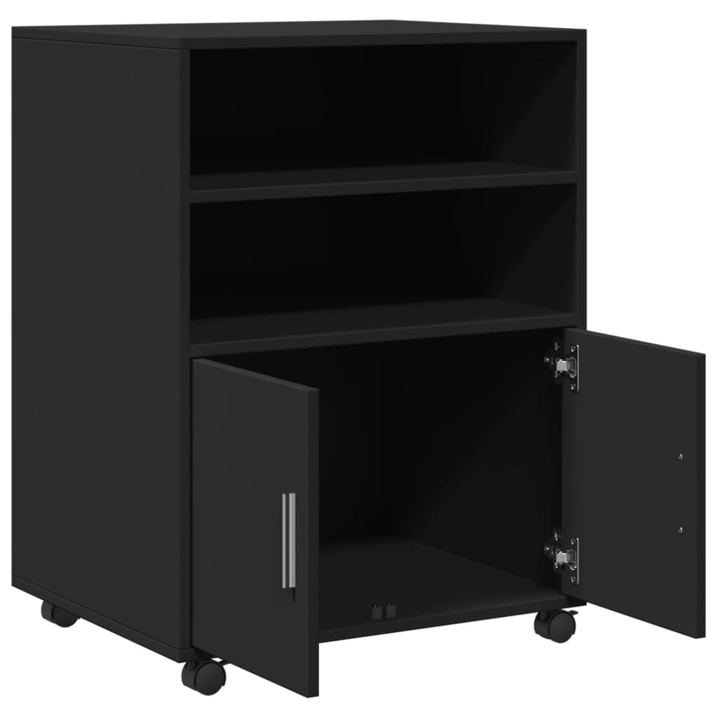 Rulleskap Svart 60X48X81 Cm Konstruert Tre