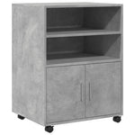 Rulleskap Betonggrå 60X48X81 Cm Konstruert Tre
