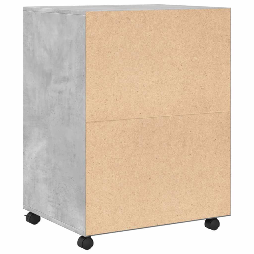 Rulleskap Betonggrå 60X48X81 Cm Konstruert Tre
