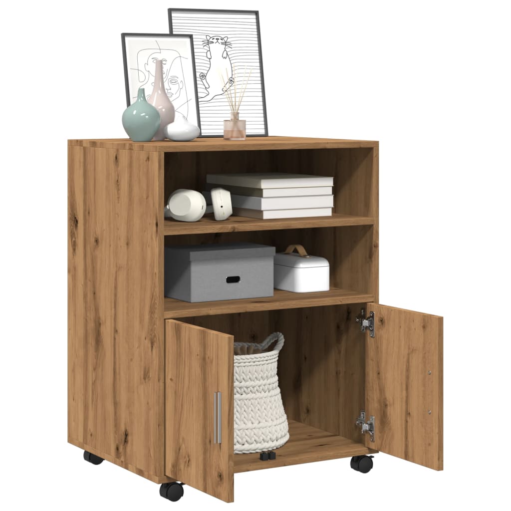 Rulleskap Artisan Eik 60X48X81 Cm Konstruert Tre