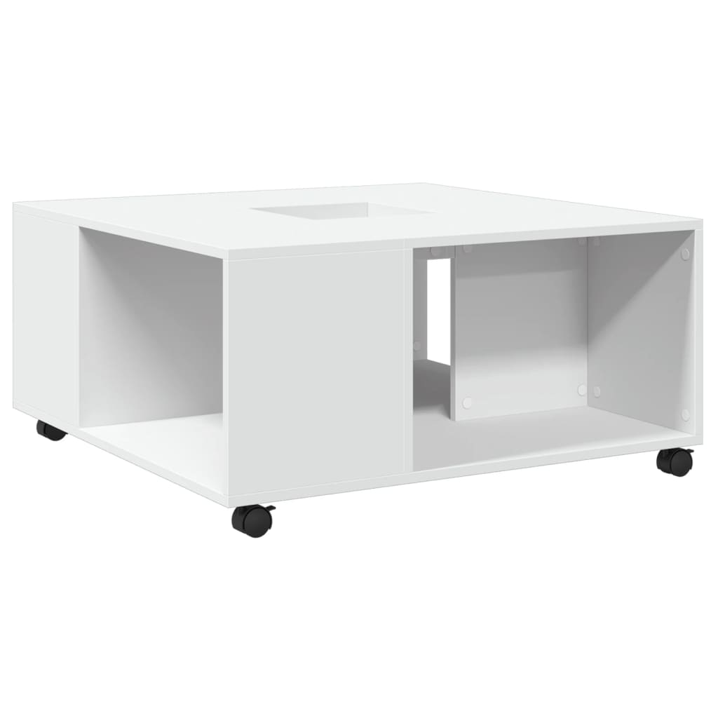 Salongbord Hvit 80X80X40 Cm Konstruert Tre
