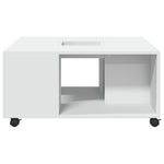 Salongbord Hvit 80X80X40 Cm Konstruert Tre