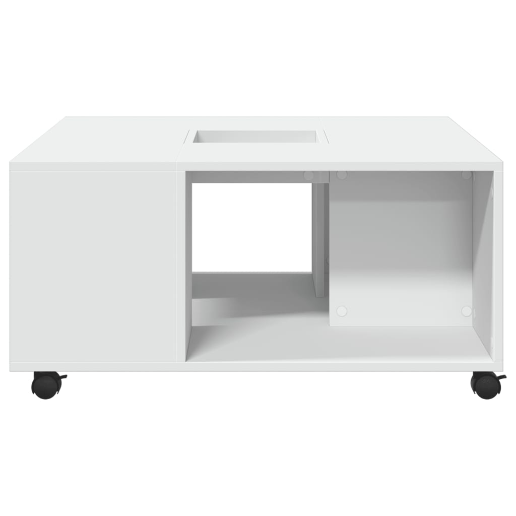 Salongbord Hvit 80X80X40 Cm Konstruert Tre