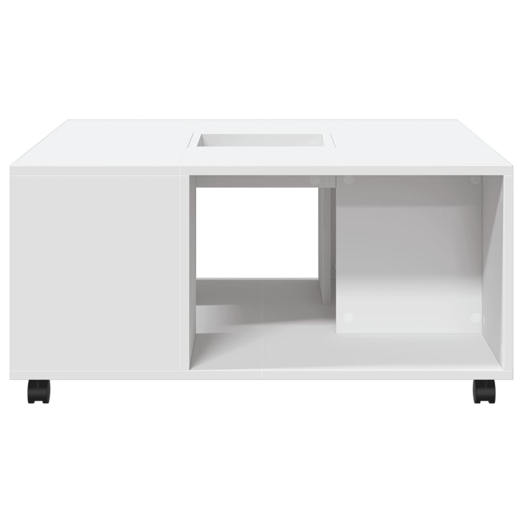 Salongbord Hvit 80X80X40 Cm Konstruert Tre