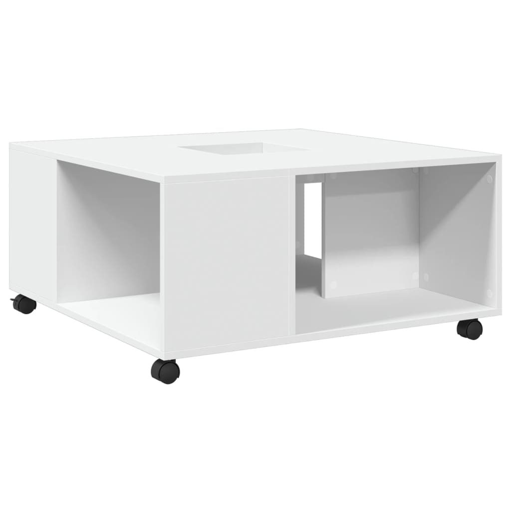 Salongbord Hvit 80X80X40 Cm Konstruert Tre