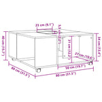 Salongbord Hvit 80X80X40 Cm Konstruert Tre
