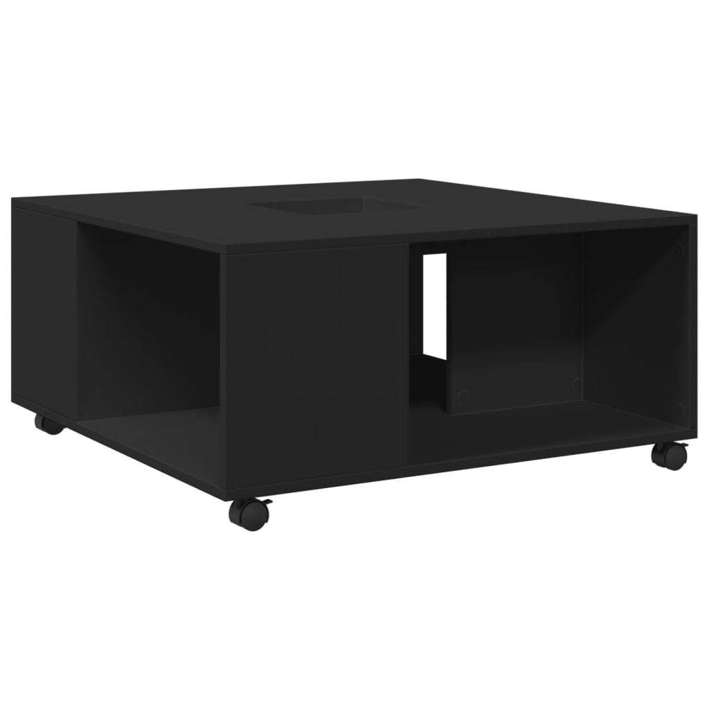 Salongbord Svart 80X80X40 Cm Konstruert Tre