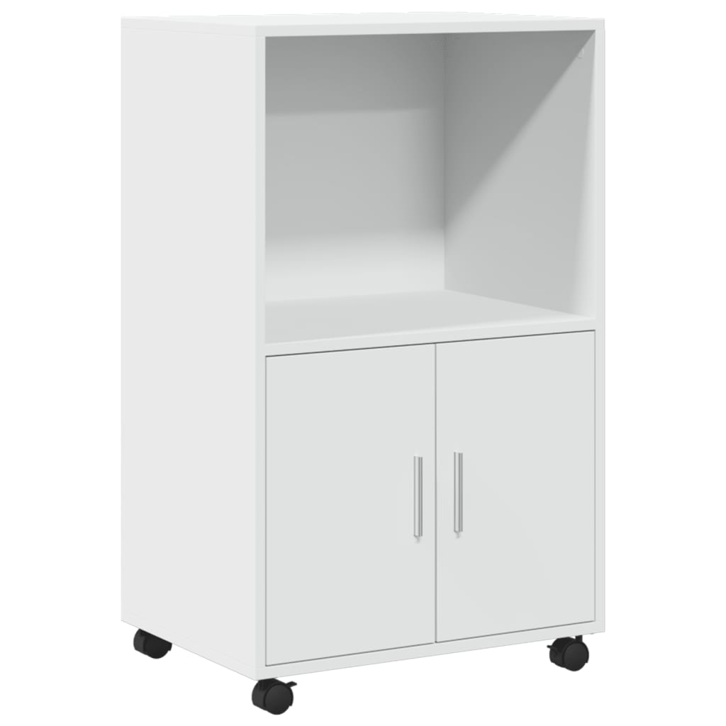 Rulleskap Hvit 55X40X91 Cm Konstruert Tre