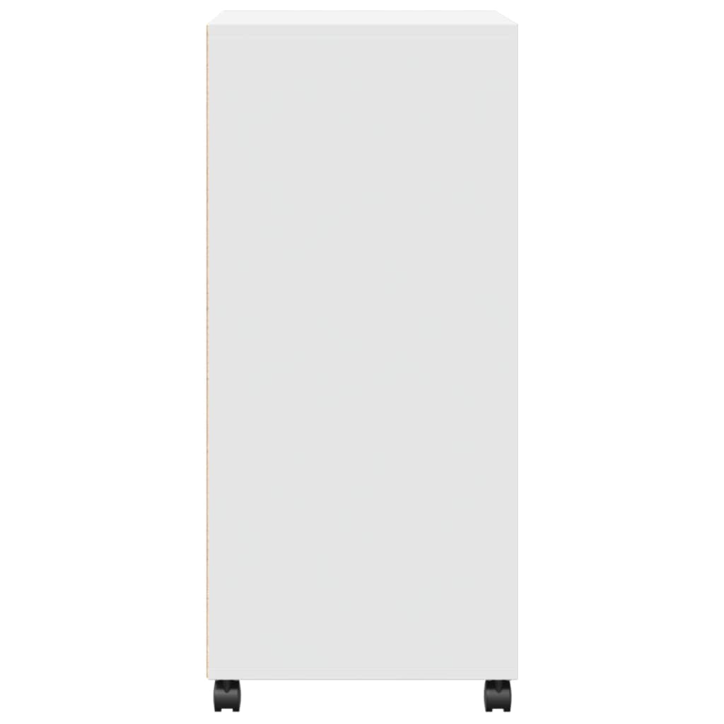 Rulleskap Hvit 55X40X91 Cm Konstruert Tre