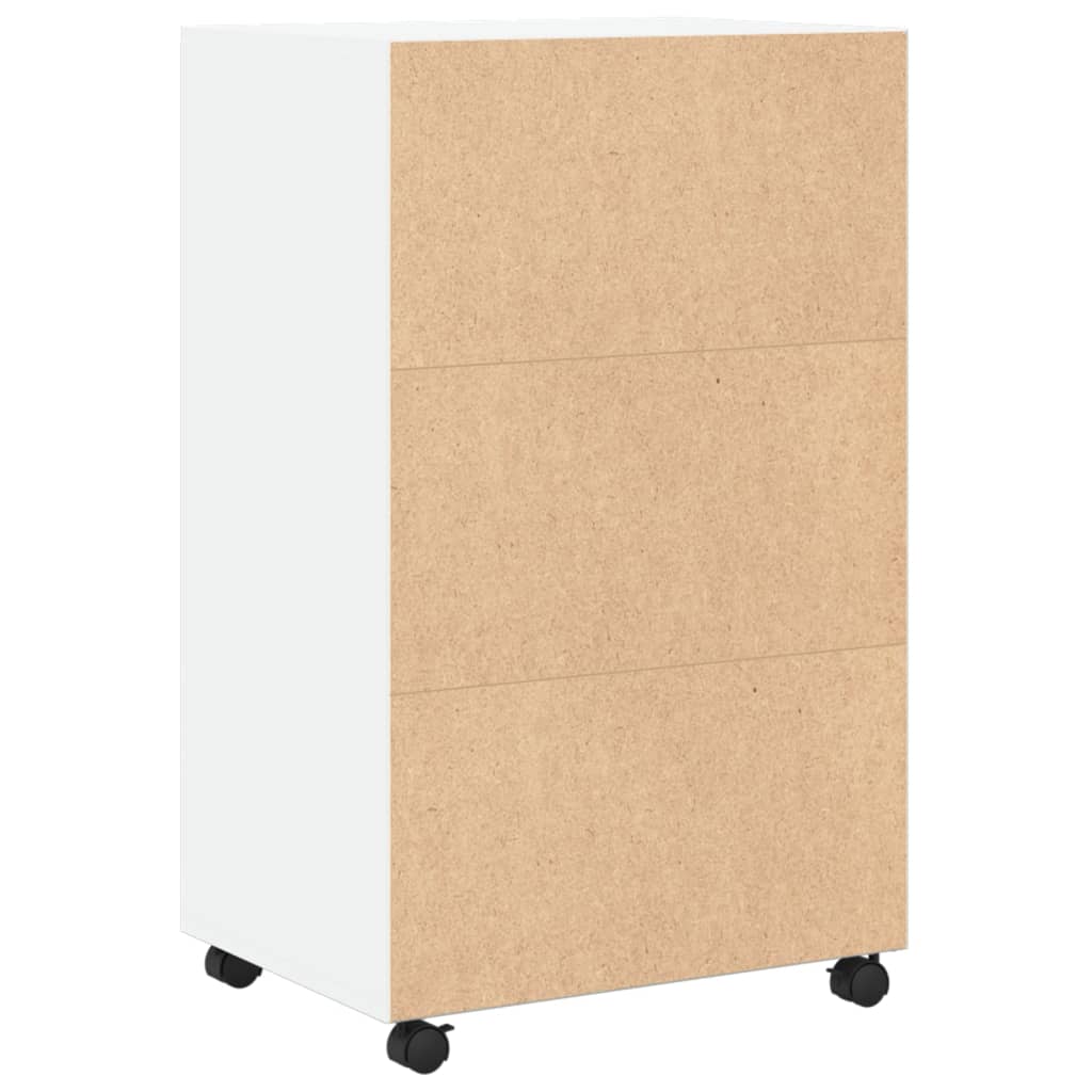 Rulleskap Hvit 55X40X91 Cm Konstruert Tre