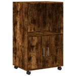 Rulleskap Røkt Eik 55X40X91 Cm Konstruert Tre