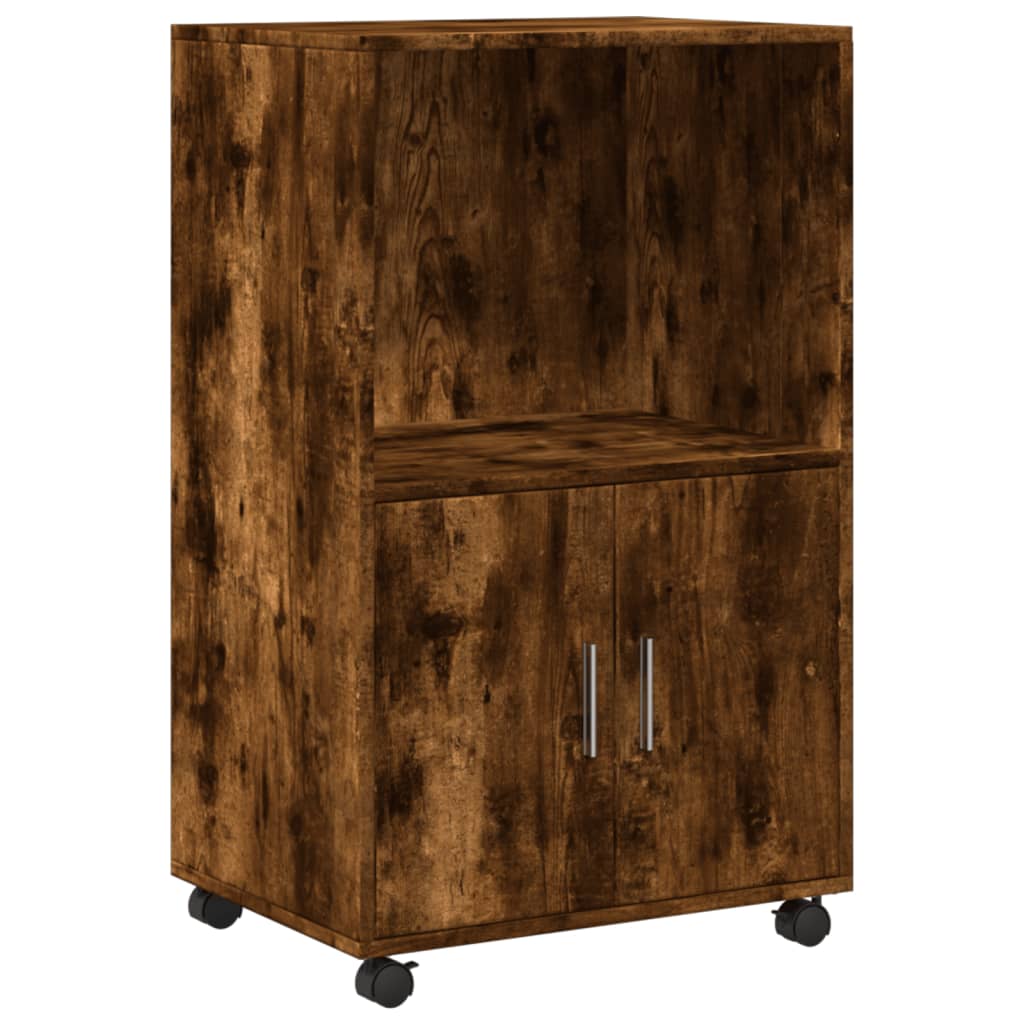 Rulleskap Røkt Eik 55X40X91 Cm Konstruert Tre