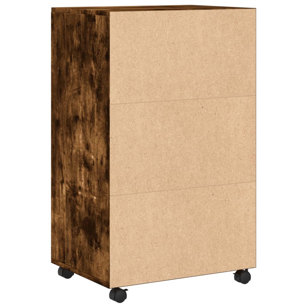 Rulleskap Røkt Eik 55X40X91 Cm Konstruert Tre