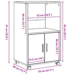 Rulleskap Artisan Eik 55X40X91 Cm Konstruert Tre
