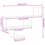 Vegghylle Hvit 100X15X70 Cm Konstruert Tre