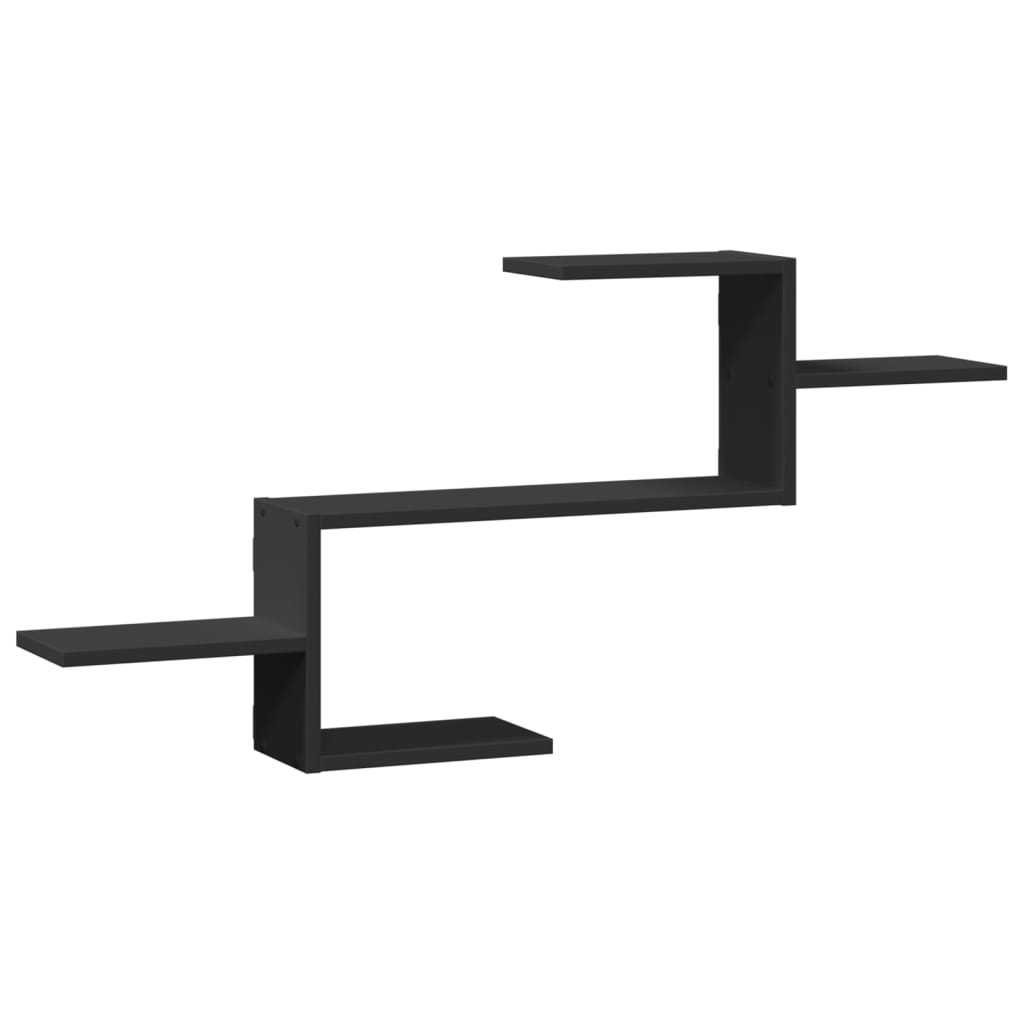 Vegghylle Svart 104X15X49 Cm Konstruert Tre