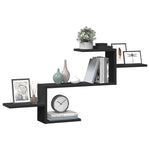 Vegghylle Svart 104X15X49 Cm Konstruert Tre