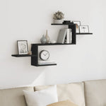 Vegghylle Svart 104X15X49 Cm Konstruert Tre
