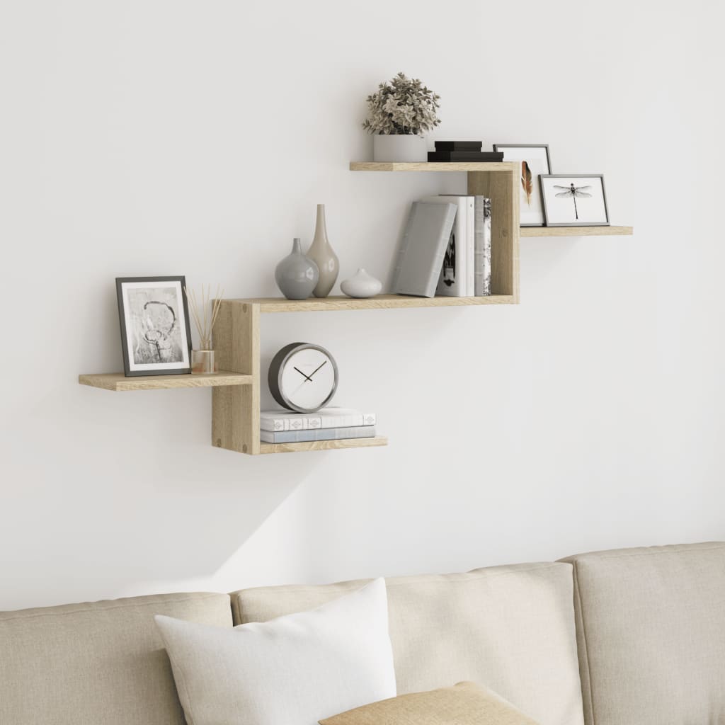 Vegghylle Sonoma Eik 104X15X49 Cm Konstruert Tre