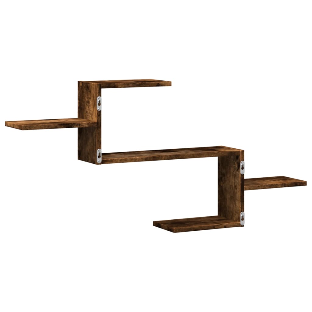 Vegghylle Røkt Eik 104X15X49 Cm Konstruert Tre