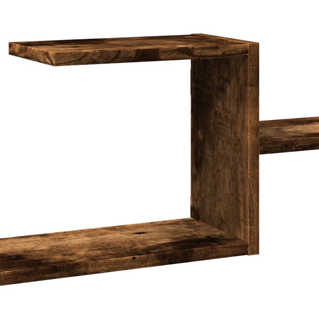 Vegghylle Røkt Eik 104X15X49 Cm Konstruert Tre