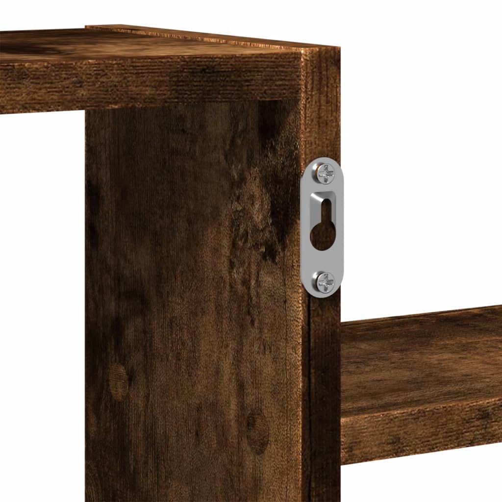 Vegghylle Røkt Eik 104X15X49 Cm Konstruert Tre