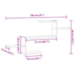 Vegghylle Brun Eik 104X15X49 Cm Konstruert Tre