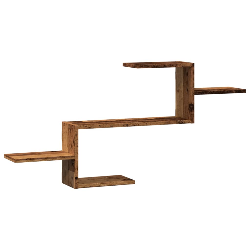 Veggmontert Hjørnehylle Svart 104X15X49 Cm Konstruert Tre
