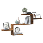 Veggmontert Hjørnehylle Svart 104X15X49 Cm Konstruert Tre