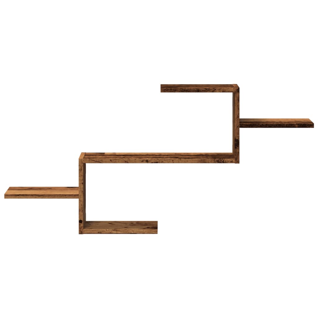 Veggmontert Hjørnehylle Svart 104X15X49 Cm Konstruert Tre
