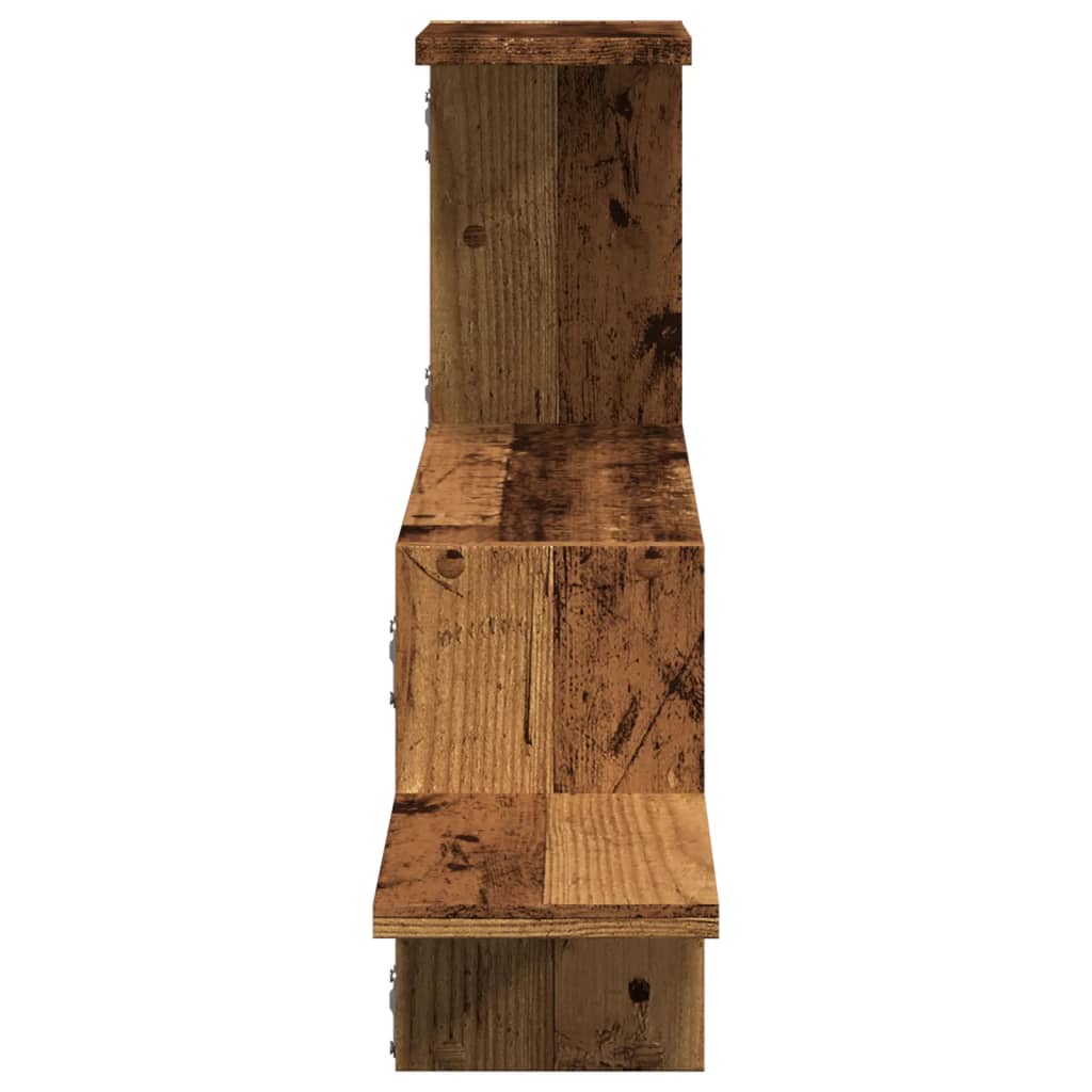 Veggmontert Hjørnehylle Svart 104X15X49 Cm Konstruert Tre