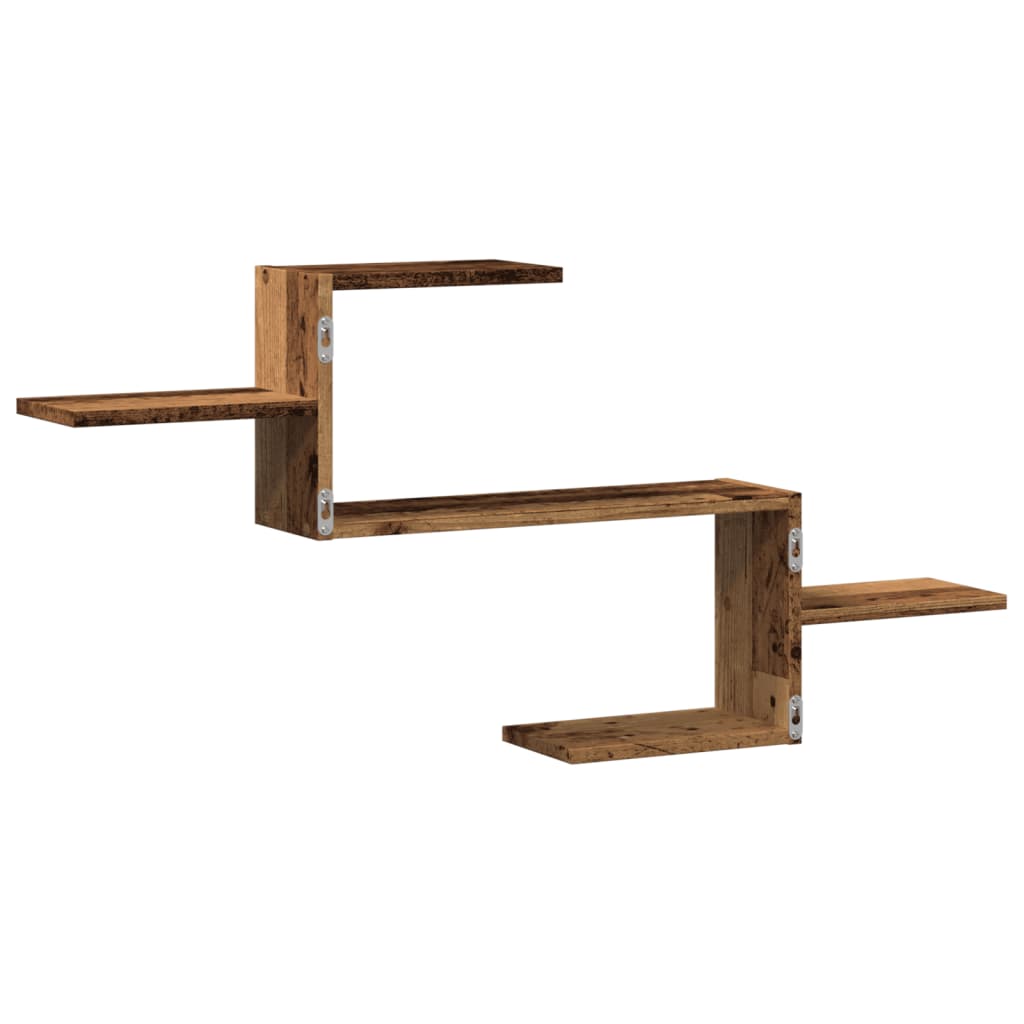 Veggmontert Hjørnehylle Svart 104X15X49 Cm Konstruert Tre