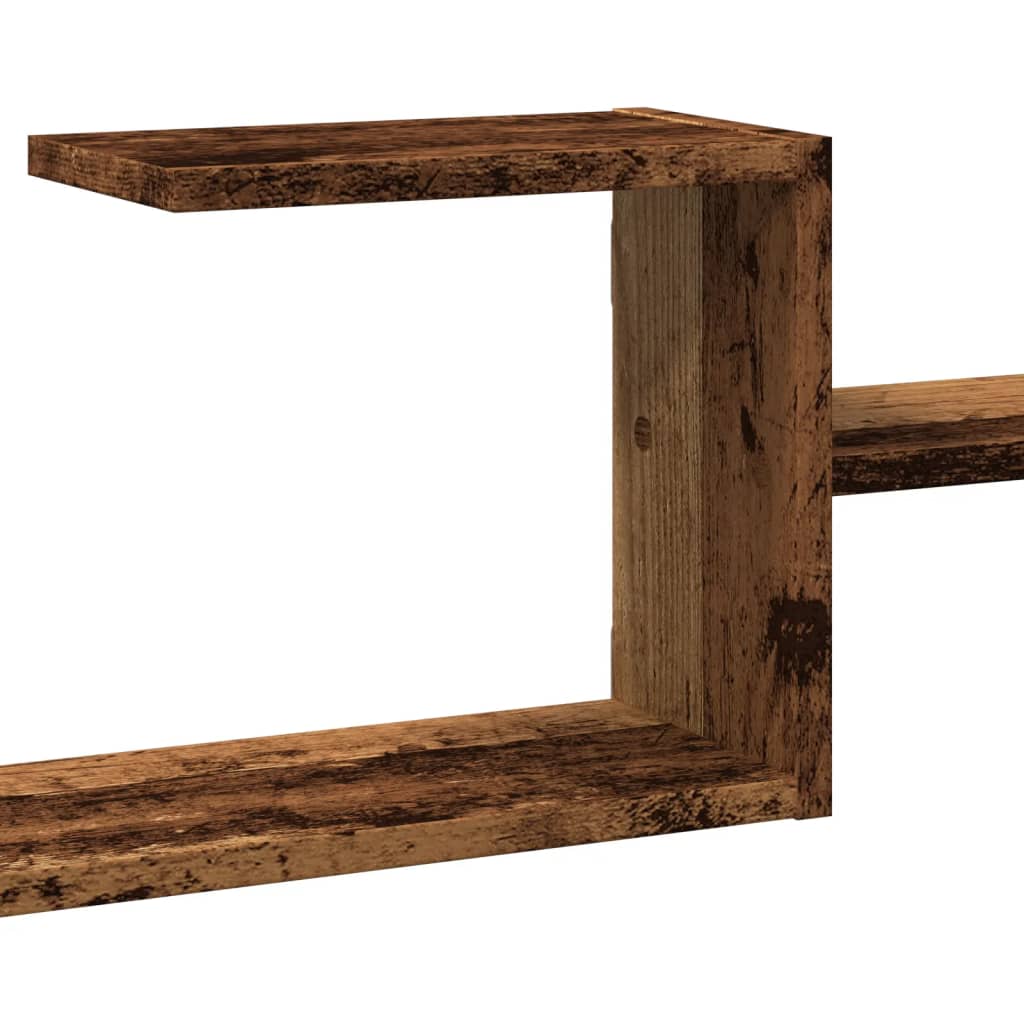 Veggmontert Hjørnehylle Svart 104X15X49 Cm Konstruert Tre