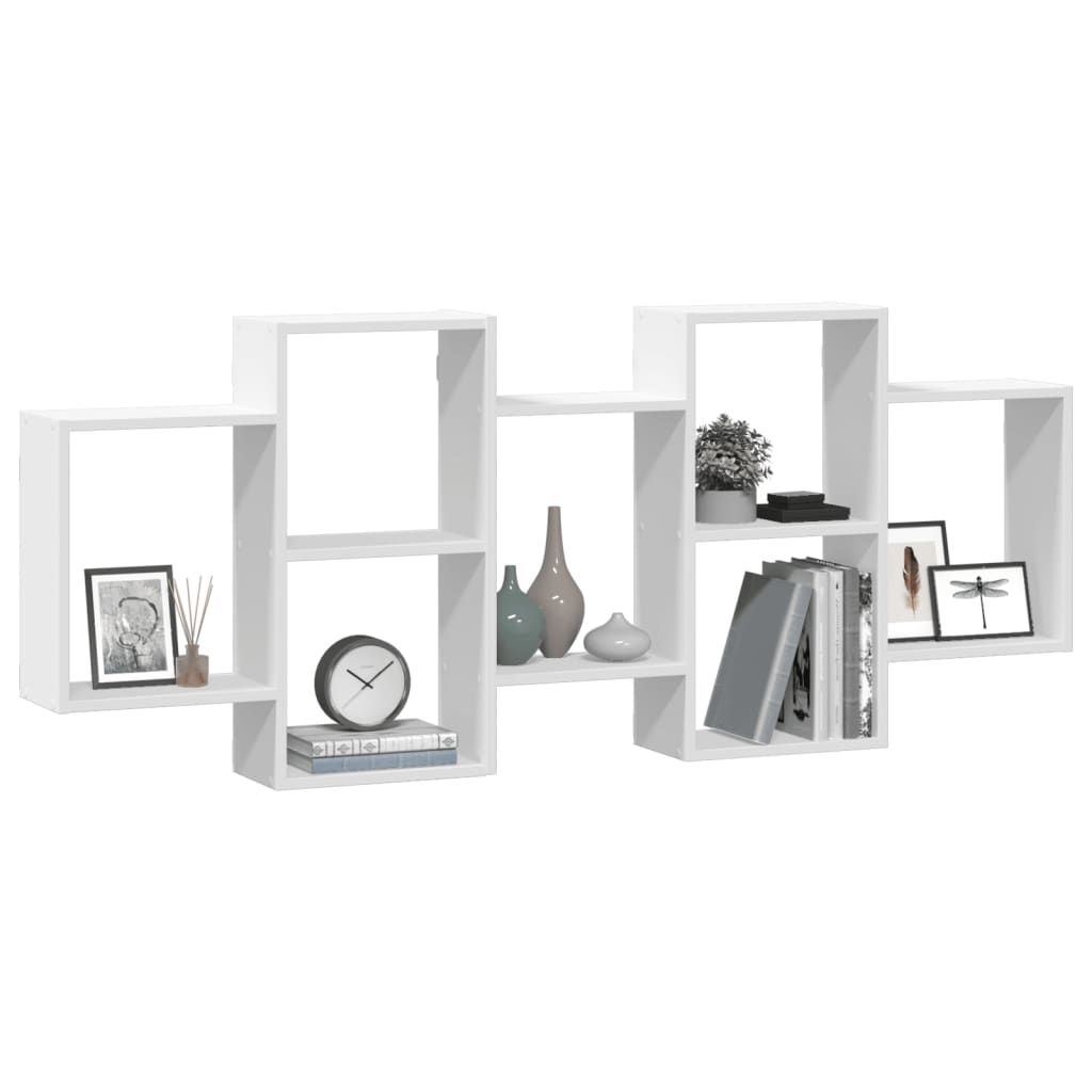 Vegghylle Hvit 159X18X65 Cm Sponplate