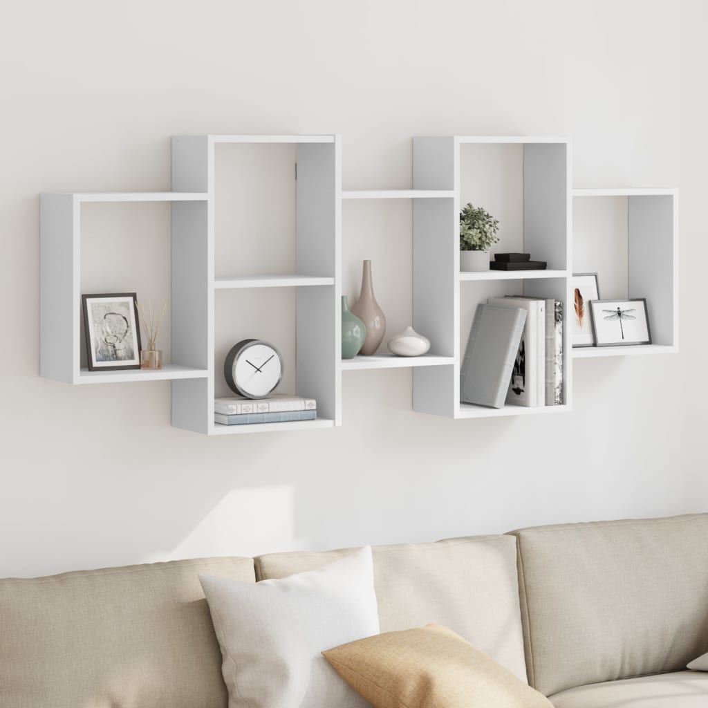 Vegghylle Hvit 159X18X65 Cm Sponplate