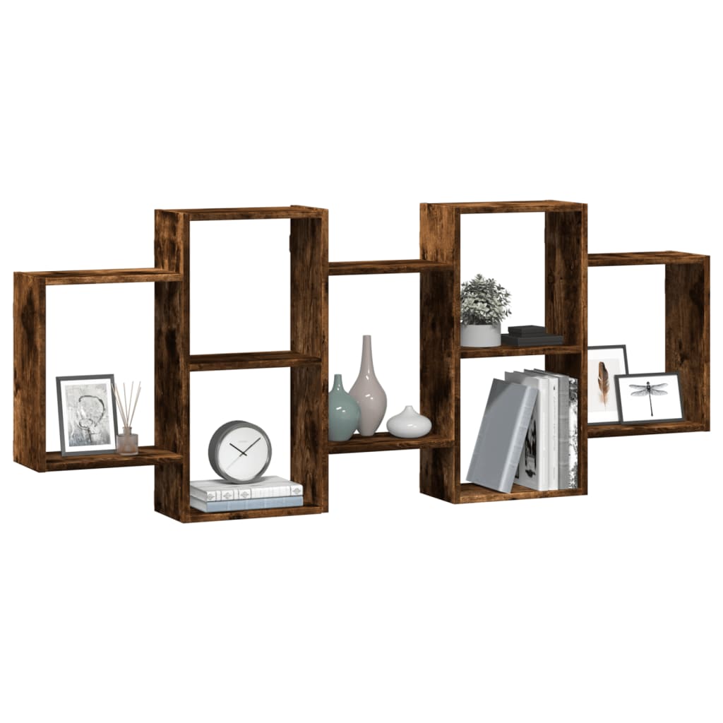 Vegghylle Røkt Eik 159X18X65 Cm Konstruert Tre