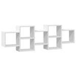 Vegghylle Hvit 129X18X42 Cm Konstruert Tre