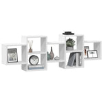 Vegghylle Hvit 129X18X42 Cm Konstruert Tre