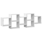Vegghylle Hvit 129X18X42 Cm Konstruert Tre