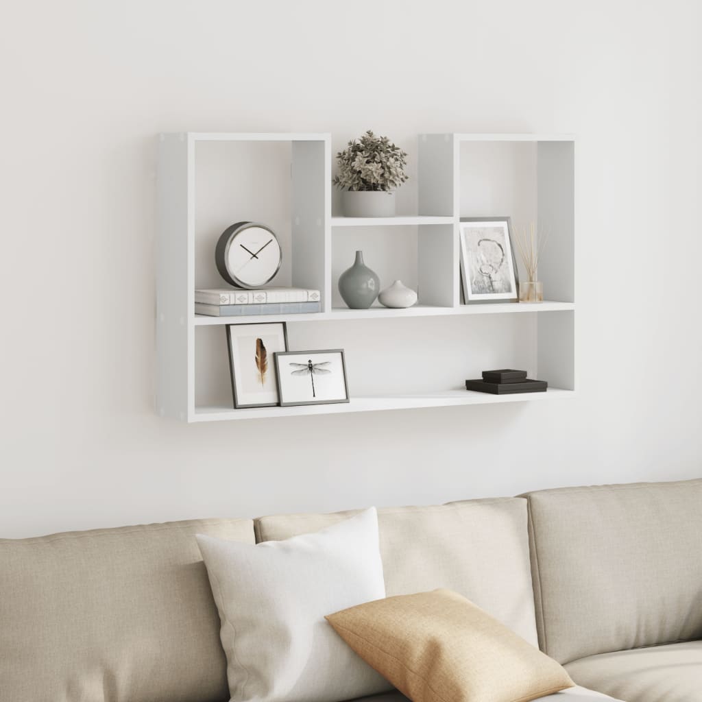Vegghylle Hvit 99X15X60 Cm Konstruert Tre