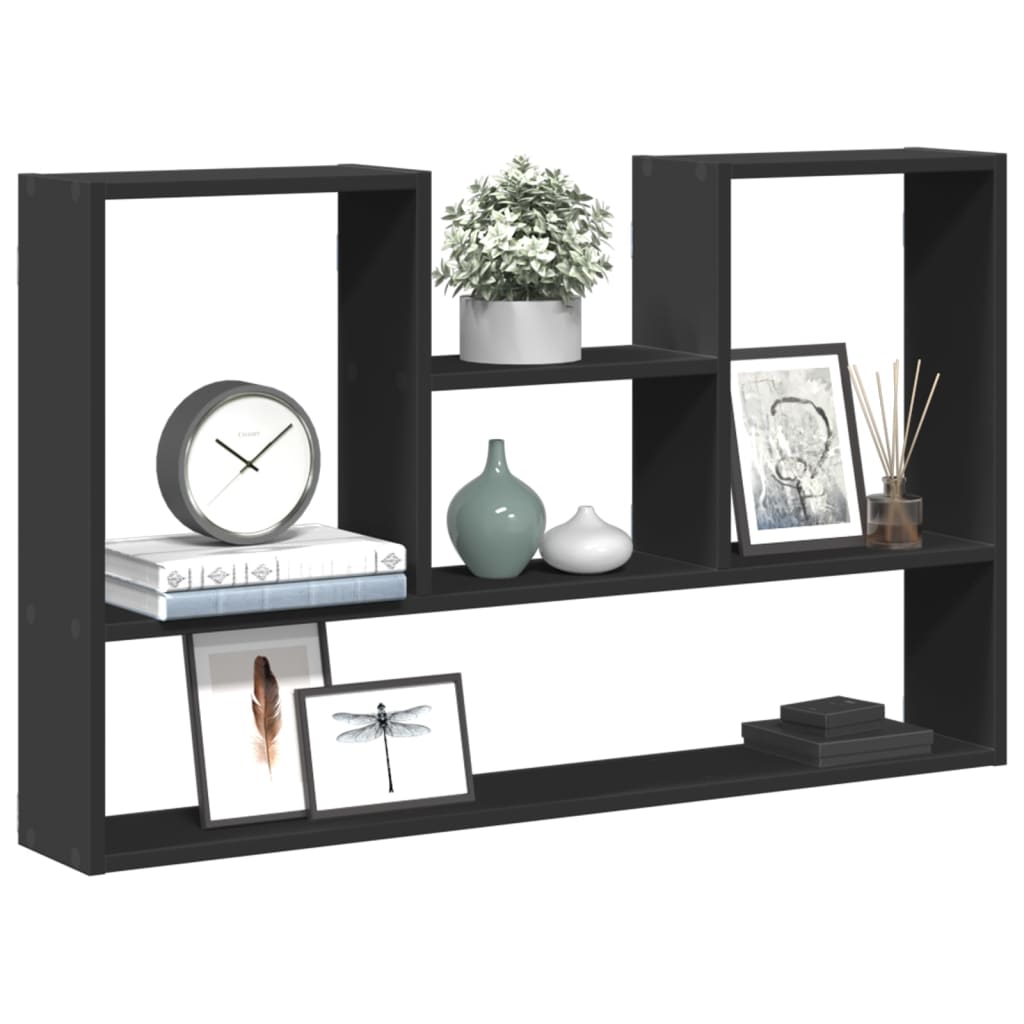 Vegghylle Svart 99X15X60 Cm Konstruert Tre