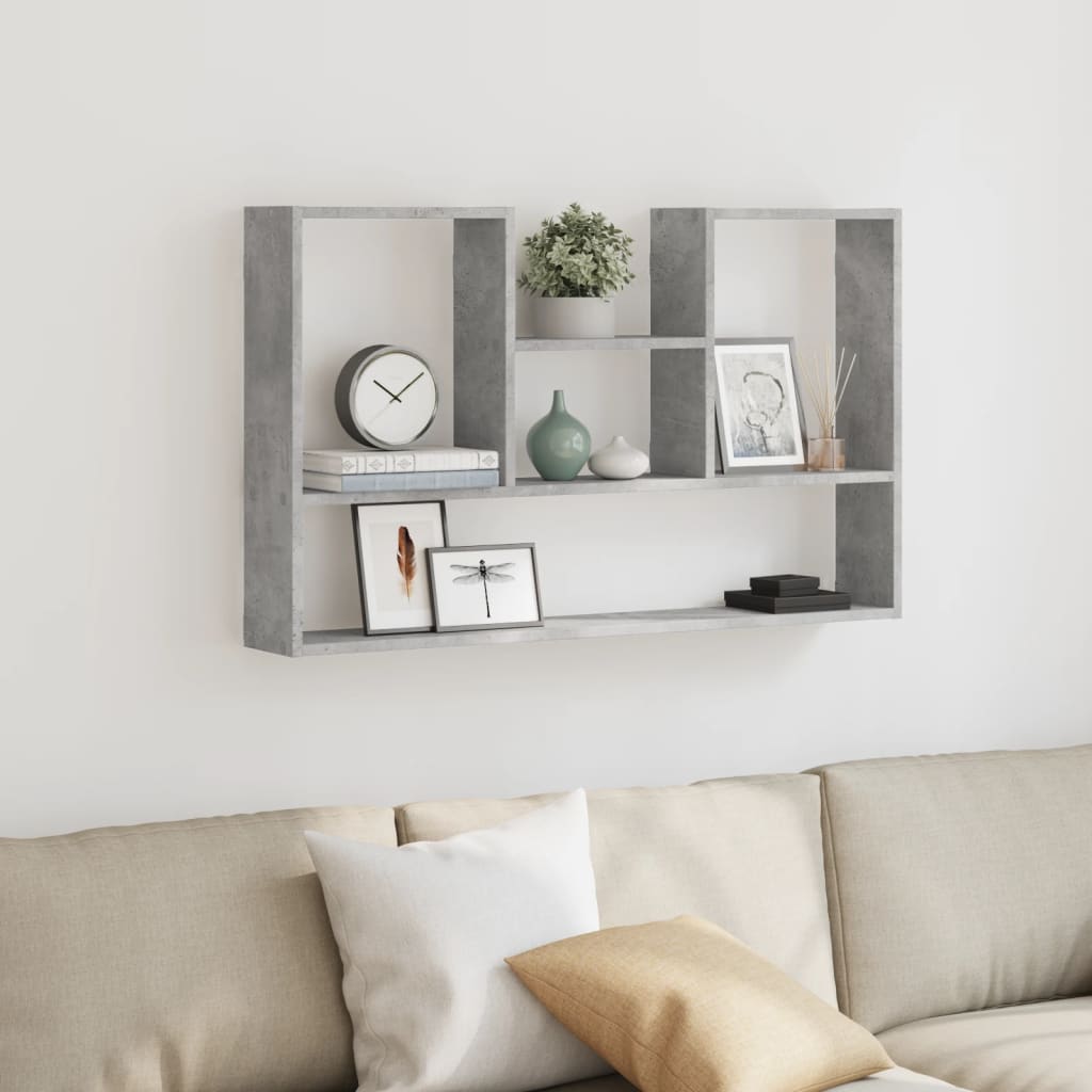 Vegghylle Betonggrå 99X15X60 Cm Konstruert Tre