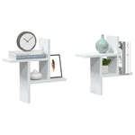 Vegghyller 2 Stk Hvit 38X12X38 Cm Konstruert Tre